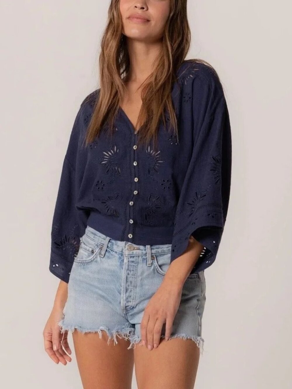LOVESTITCH -Elijah Eyelet Top Sz Medium